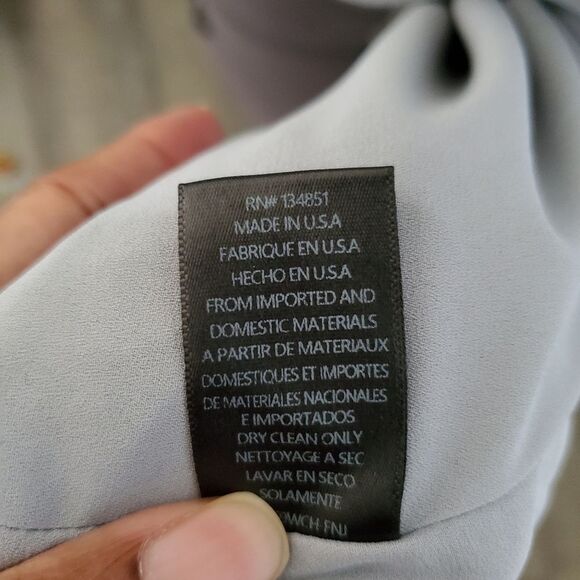 WAYF Women’s Wrap Dress XS Blue Pink Floral Long Sleeve Sheer Romantic - Picture 11 of 13